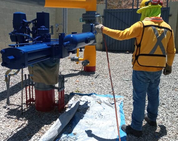 Pintando instalaciones de gasoductos