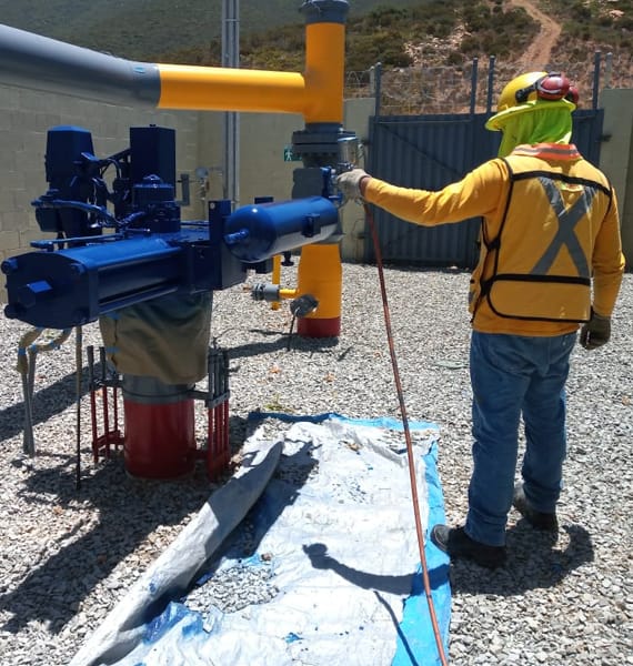 Pintando instalaciones de gasoductos